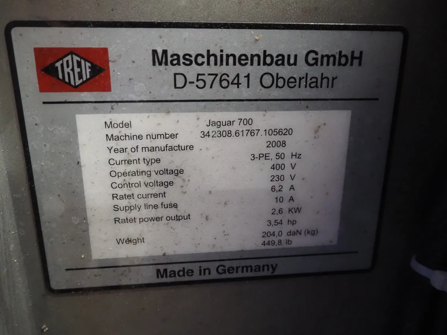 Cutlet Schneider (slicer) Treif Jaguar 700